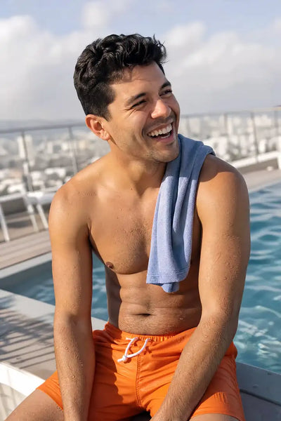 Pool day, shirt off