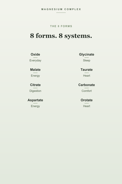 The 8 forms of magnesium