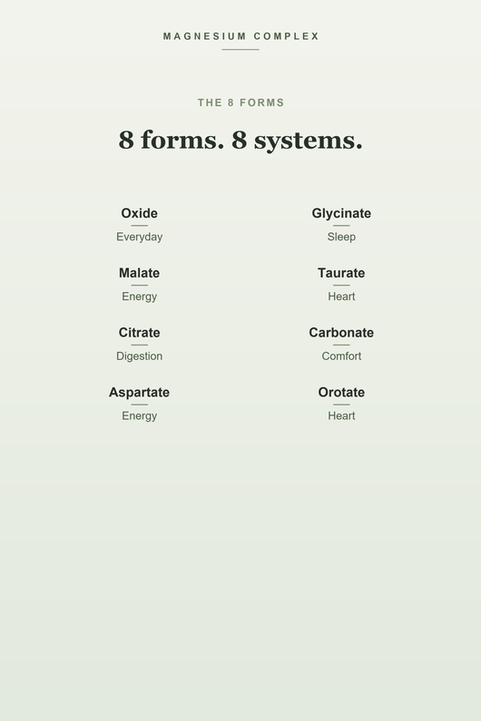 The 8 forms of magnesium