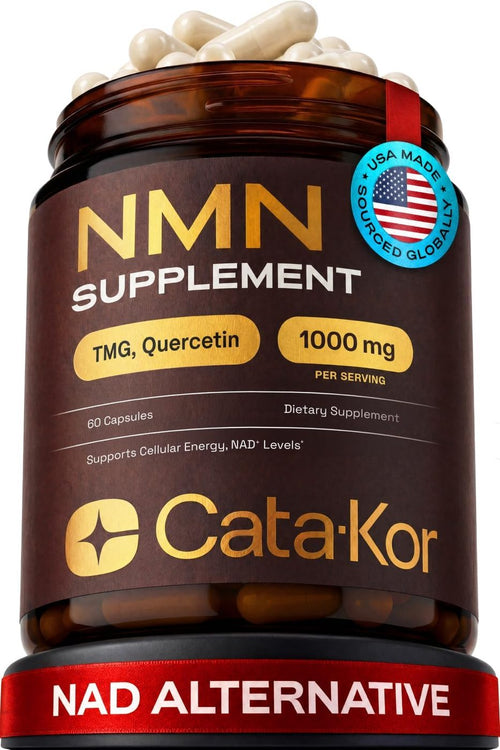Cata-Kor NMN Supplement - 4-in-1 NAD+ with TMG, Quercetin & Resveratrol, 60 Capsules