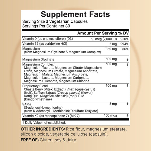 Magnesium Complex for Women - 240 Vegetarian Capsules