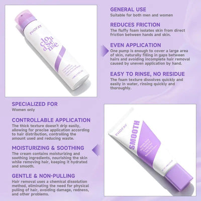 Spray and cream features - for men and women, moisturizing, gentle, non-pulling